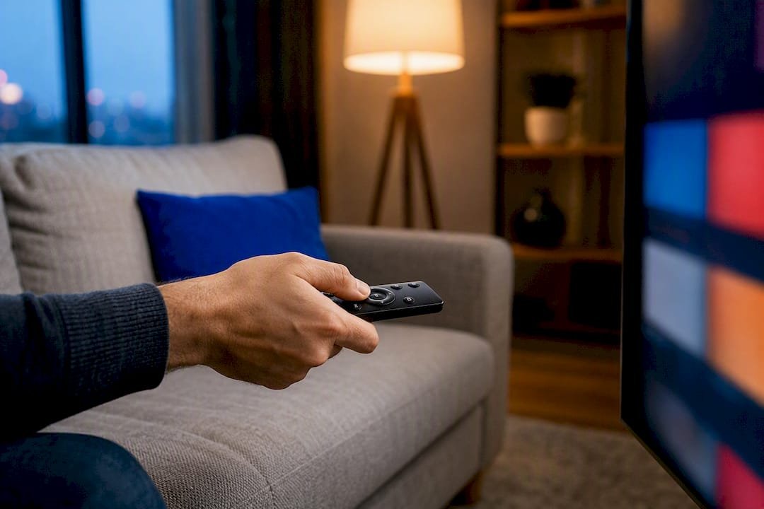 Viewer watching live TV on a screen