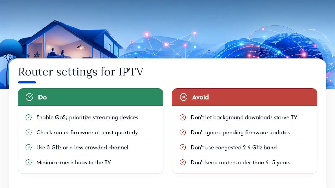 Router Settings That Actually Help IPTV Playback — overview diagram